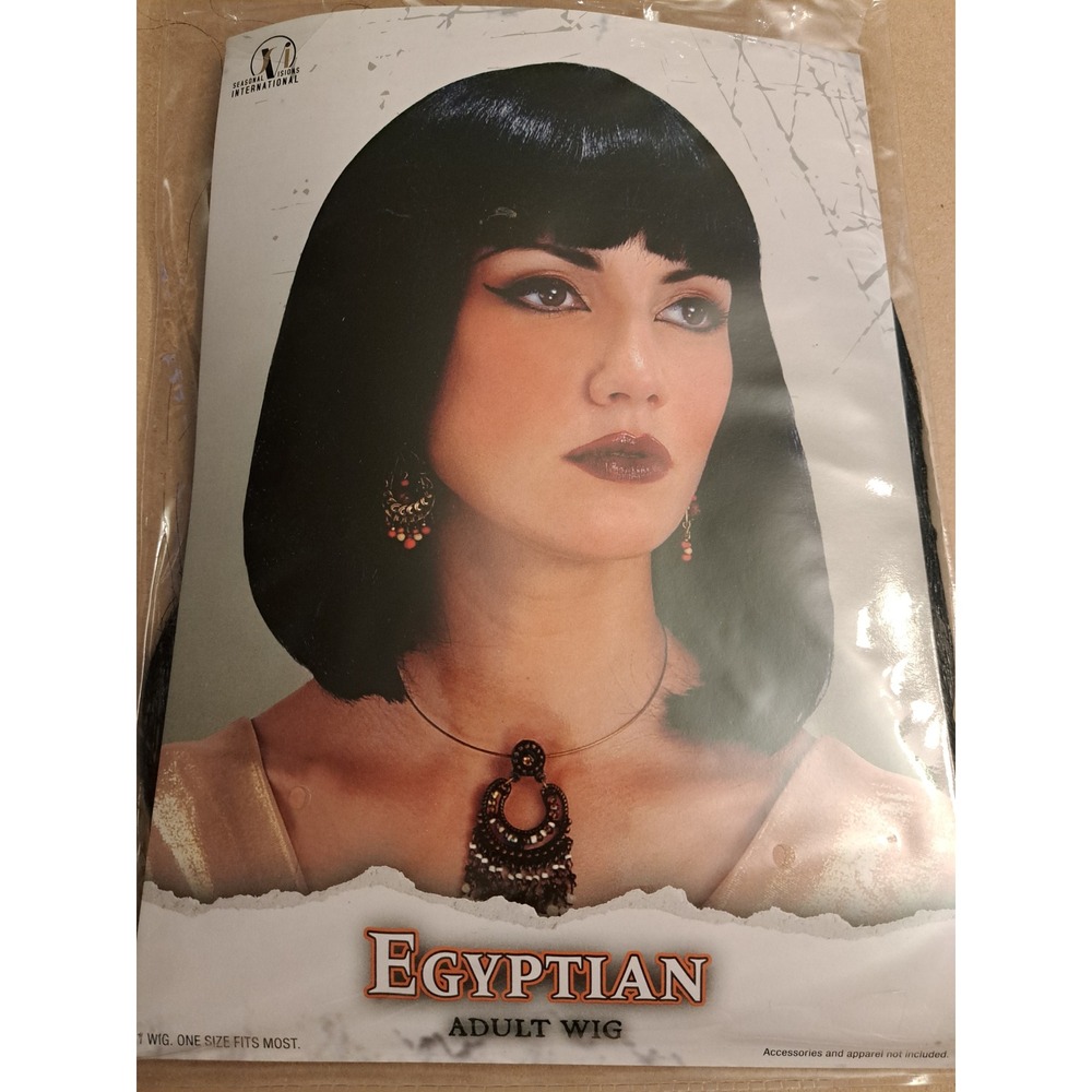 Seasonal Visions International Egyptian Adult Wig Black Bob Cleopatra 5179011